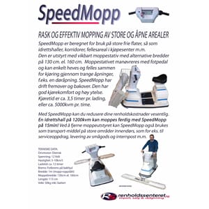 Gulvvaskemaskin Speedmop E med innebygd batterilader